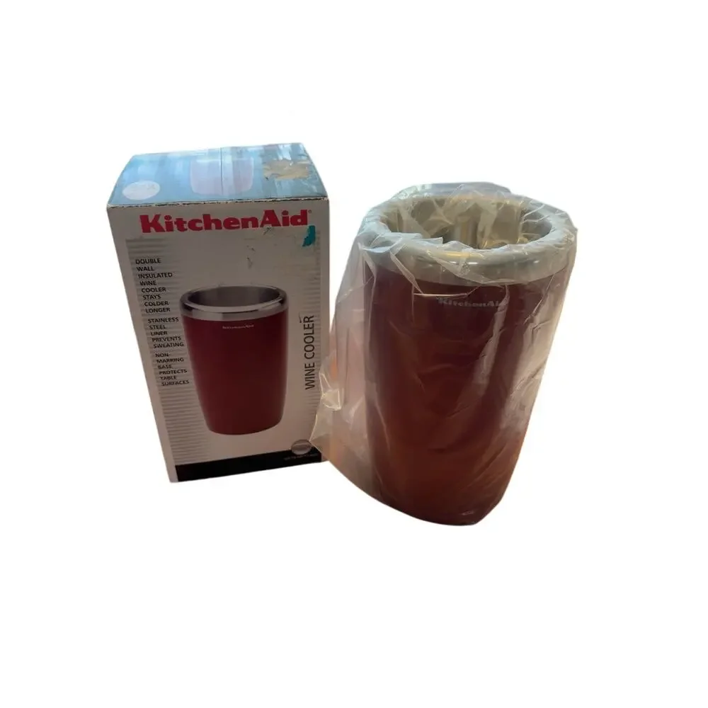 KitchenAid Double Wall Insulated Wine Cooler Red Stainless Steel Open Box